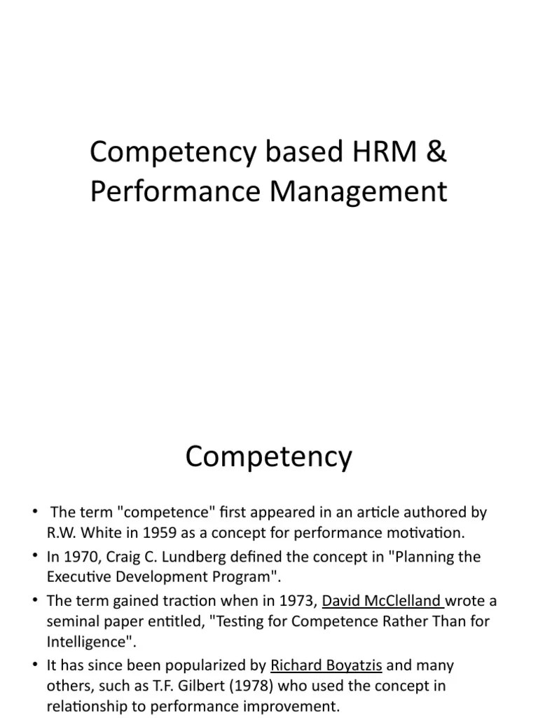 Competency Based HRM & Performance Management | PDF | Competence (Human ...