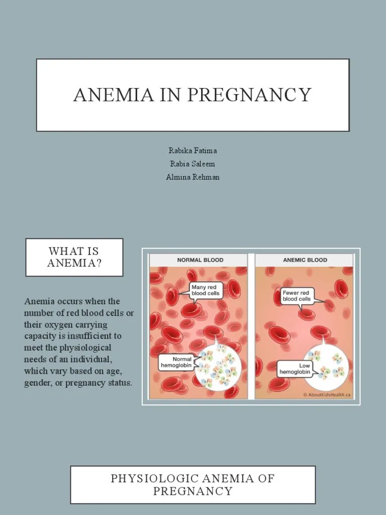 Anemia In Pregnancy: Rabika Fatima Rabia Saleem Almina Rehman | PDF | Anemia | Hematology