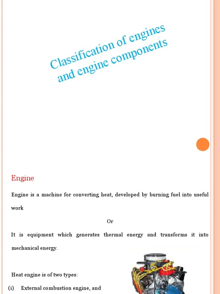 Classification Of Engines & Its Components | PDF | Internal Combustion ...