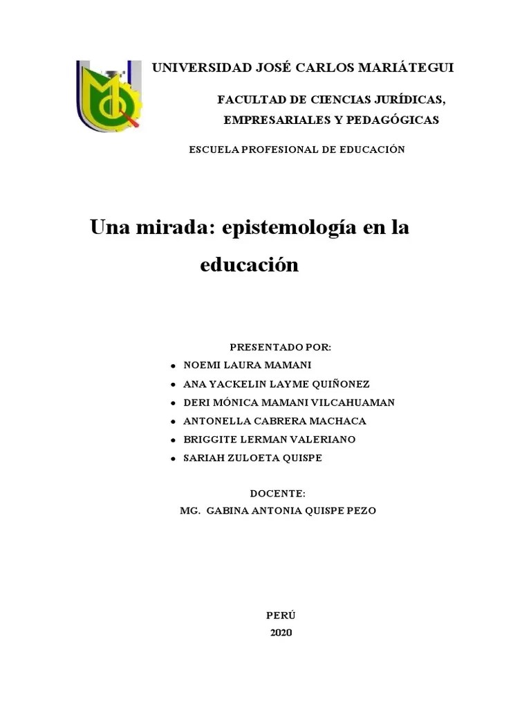 Epistemología En La Educación | PDF | Conocimiento | Pedagogía