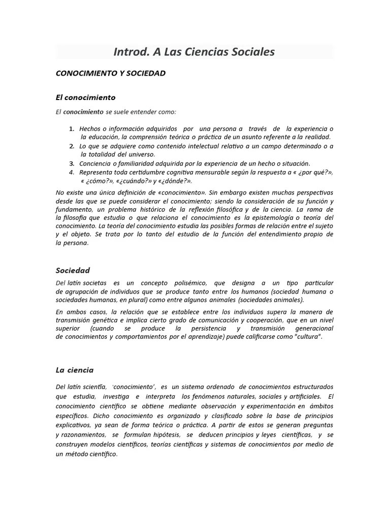 Ciencias Sociales | PDF | Ontología | Conocimiento