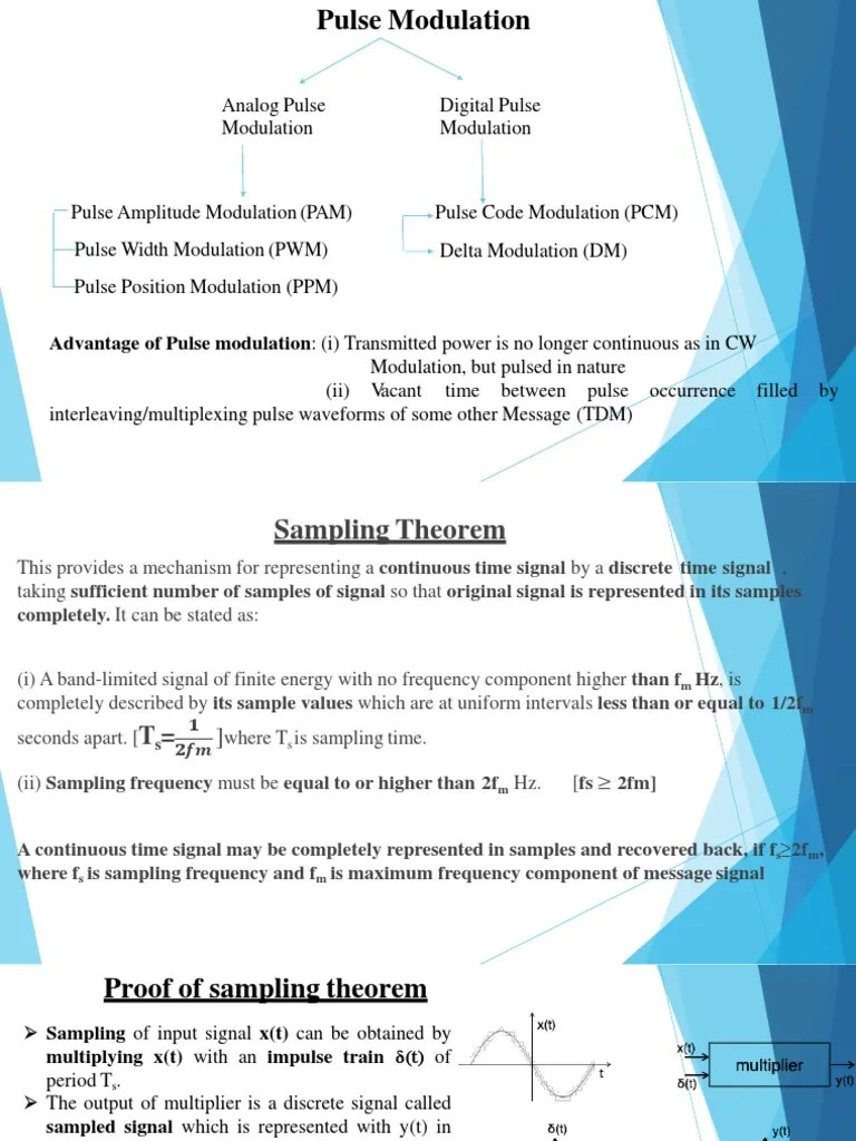 Pulse Modulation | PDF | Multiplexing | Sampling (Signal Processing)