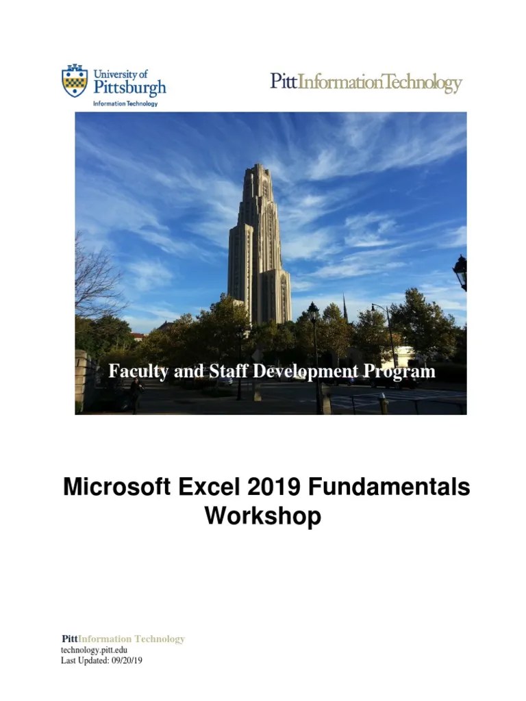 Microsoft Excel 2019 Fundamentals - Manual | PDF | Microsoft Excel ...