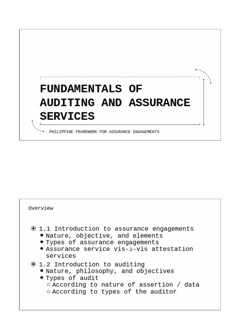 Fundamentals Of Audit And Assurance Services | PDF | Financial Audit ...