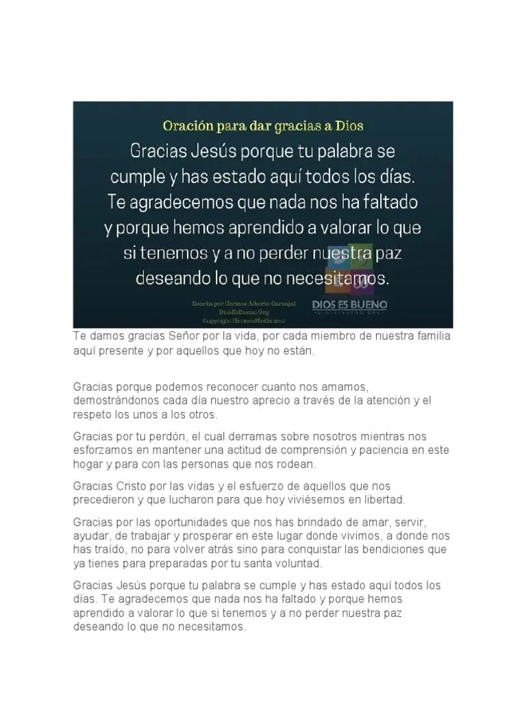 Oracion Para Dar Gracias | PDF