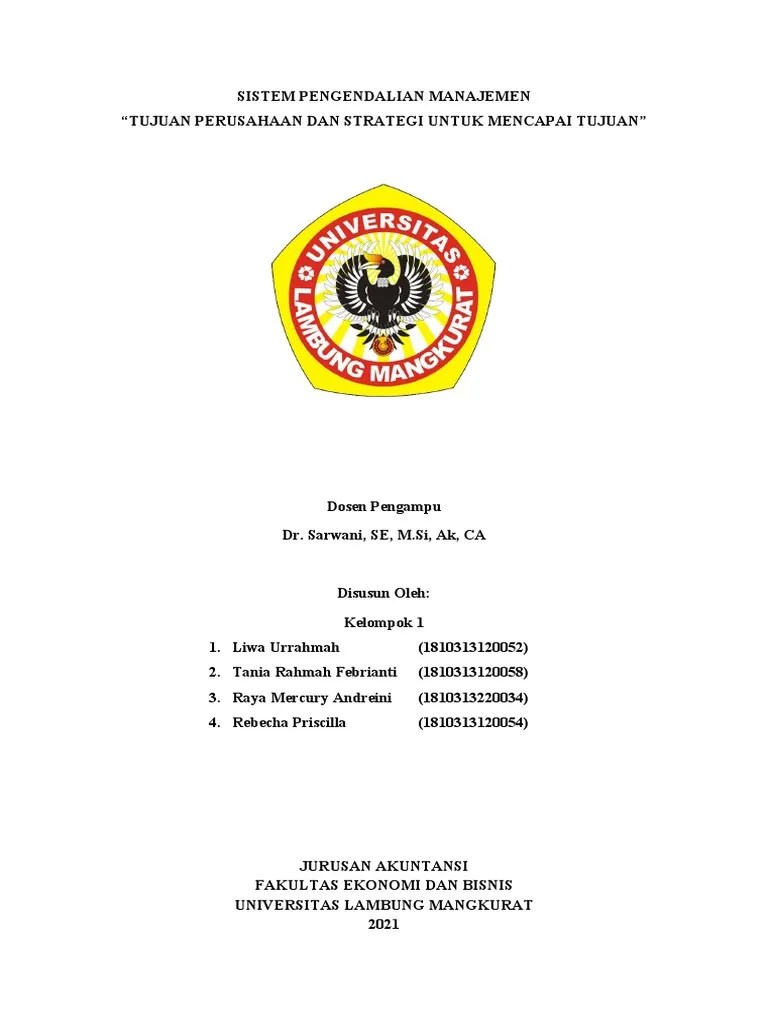 Kelompok 1 SPM Tujuan Perusahaan Dan Strategi Untuk Mencapai Tujuan | PDF