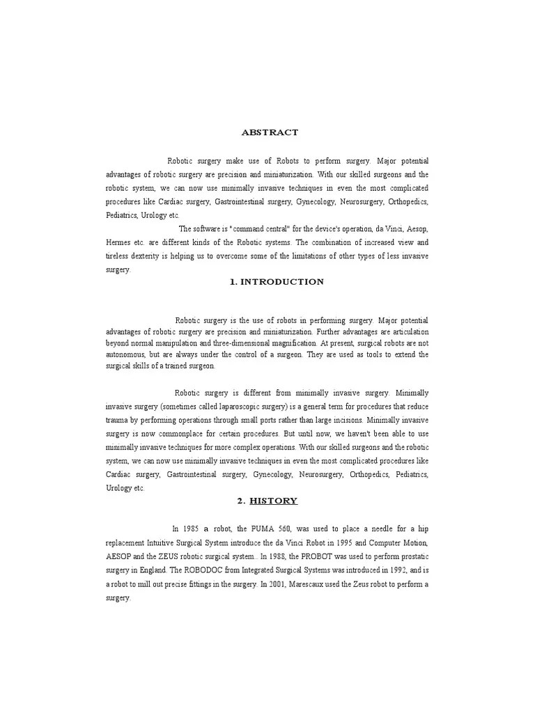Robotic Surgery | PDF | Surgery | Robotics