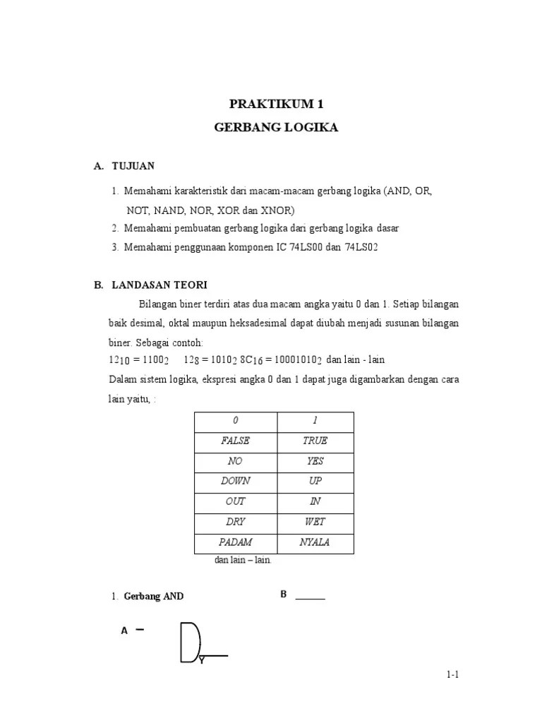 Laporan Praktikum Gerbang Logika | PDF