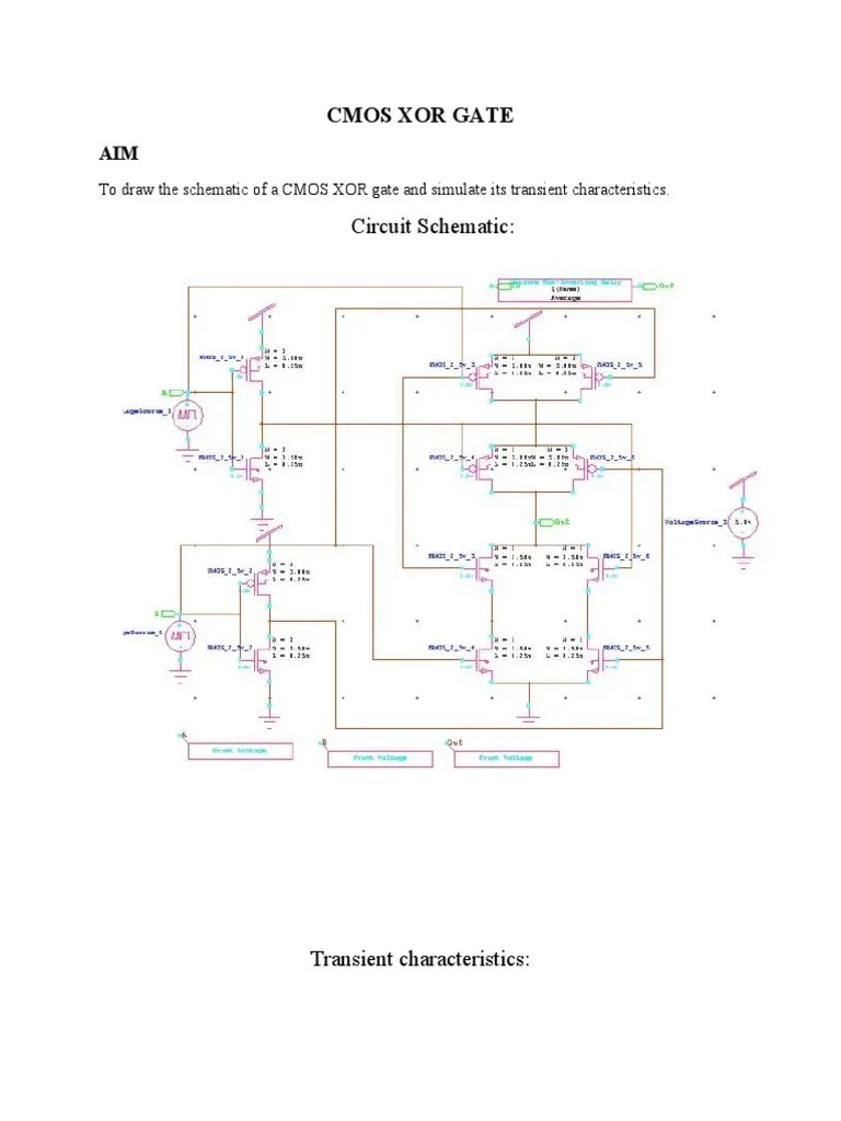 Circuit Schematic:: Cmos Xor Gate | PDF