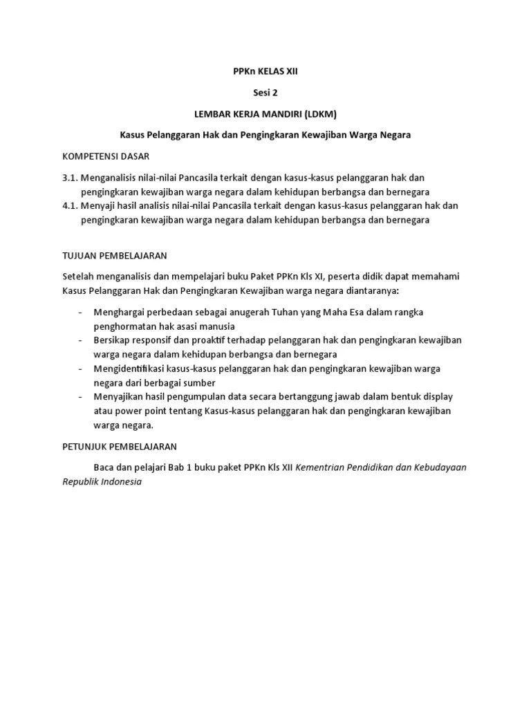 LDKM PKN Bab 1 Kls XII - Sesi 2