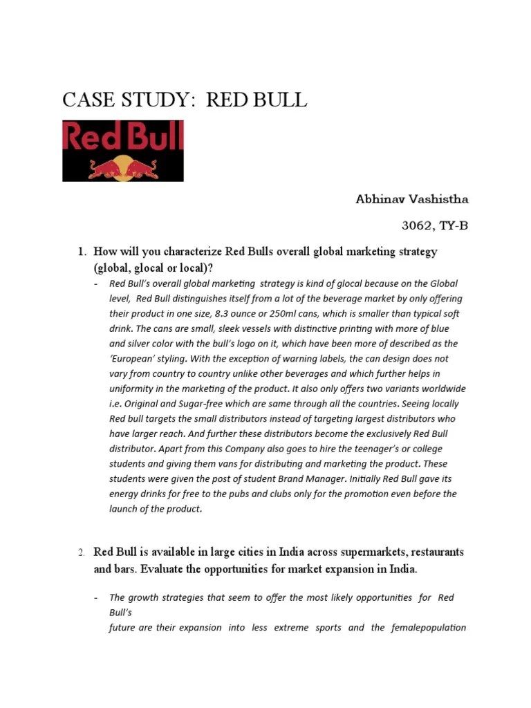 Case Study: Red Bull | PDF | Business | Marketing