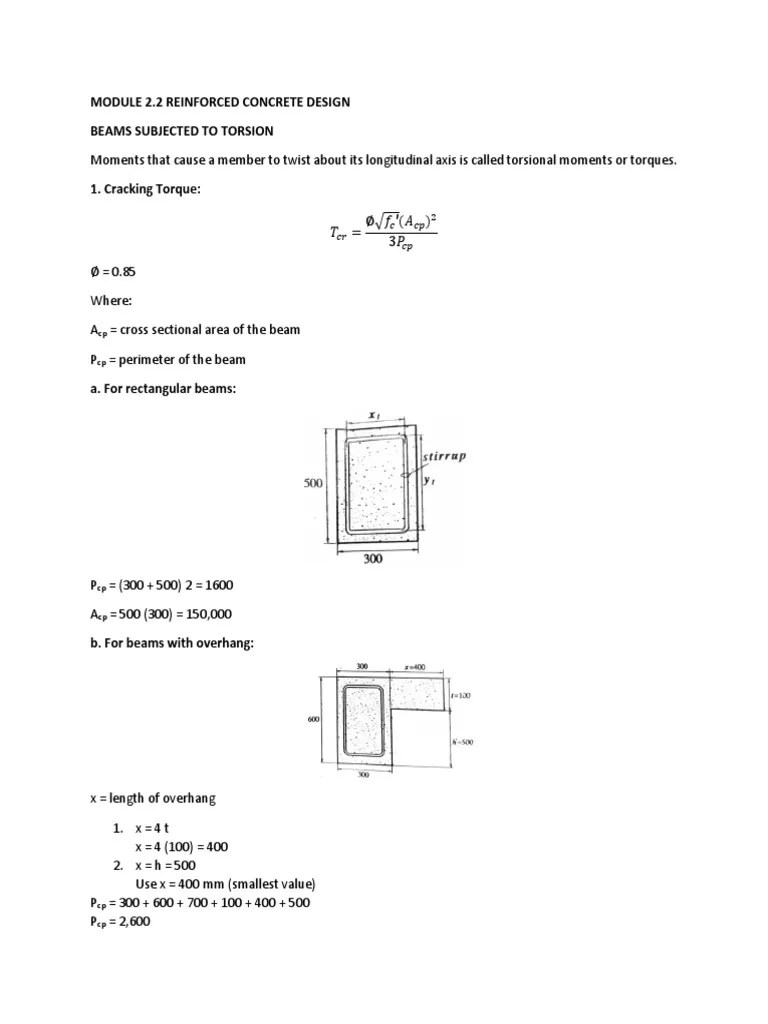 Module 2.2 Reinforced Concrete Design | PDF | Beam (Structure) | Column
