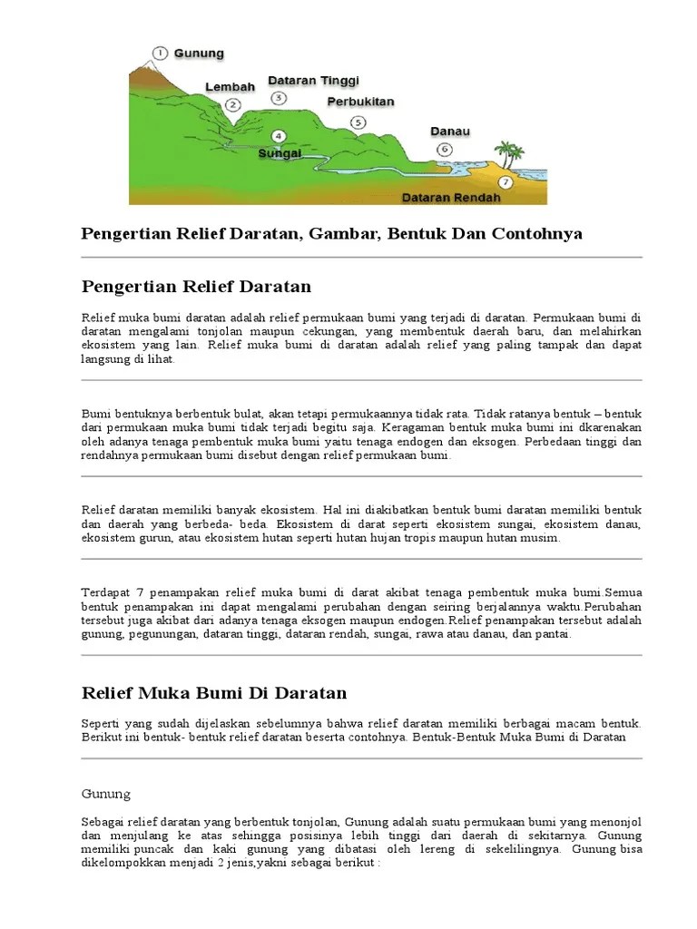 Gambar Bentuk Muka Bumi Daratan