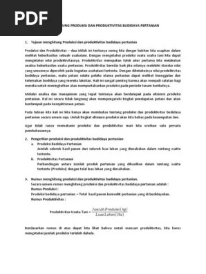 Cara menghitung produksi padi · tentukan 2 rumpun padi secara acak. Menghitung Produktifitas Dan Produksi Tanaman Tanman Padi Pdf