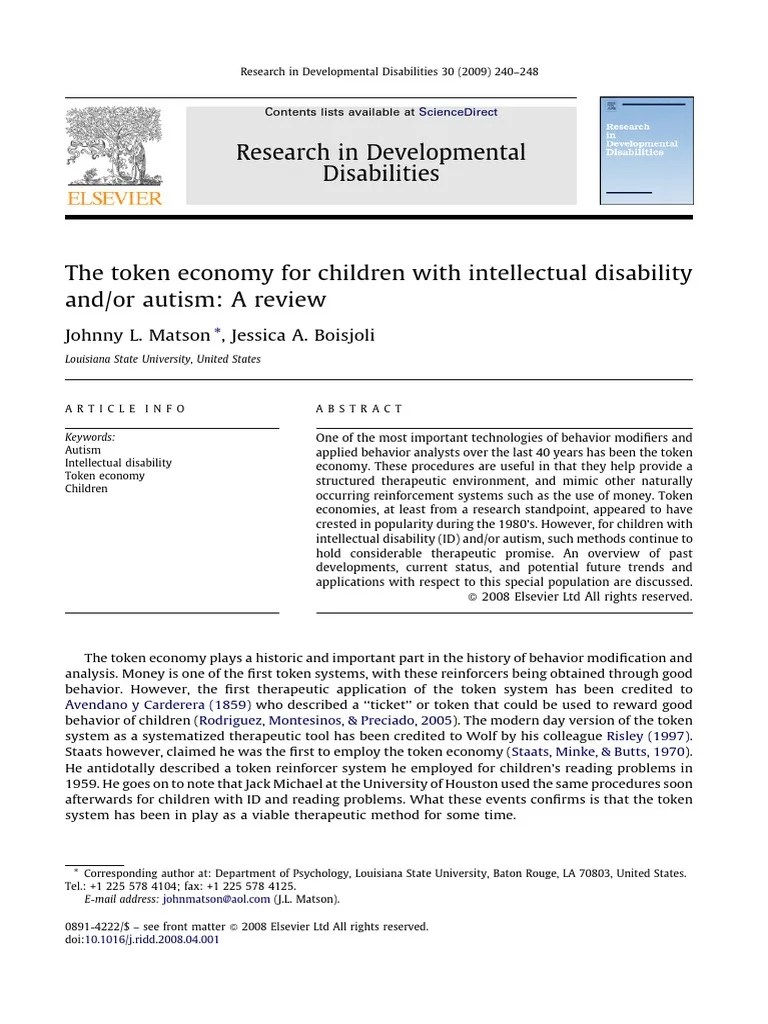 The Token Economy For Children With Inte | Download Free PDF | Autism ...