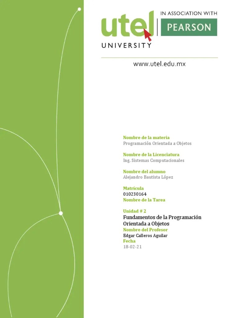 Actividad 2 POO | PDF | Objeto (informática) | Java (lenguaje De Programación)