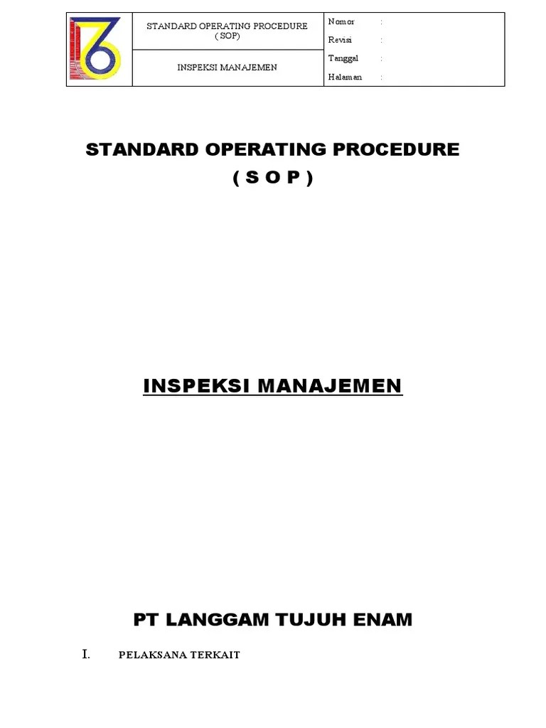 1.f.1. SOP Inspeksi Manajemen | PDF