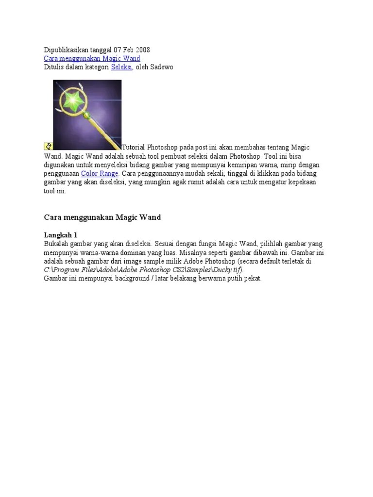 Cara Menggunakan Magic Wand | PDF