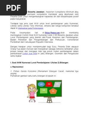 Berikut pembahasan contoh soal akm numerasi untuk siswa kelas 8 smp 2021 dengan jawabannya, teorema pythagoras. Contoh Soal Akm Numerasi Kelas 2 Sd Beserta Jawaban Pdf