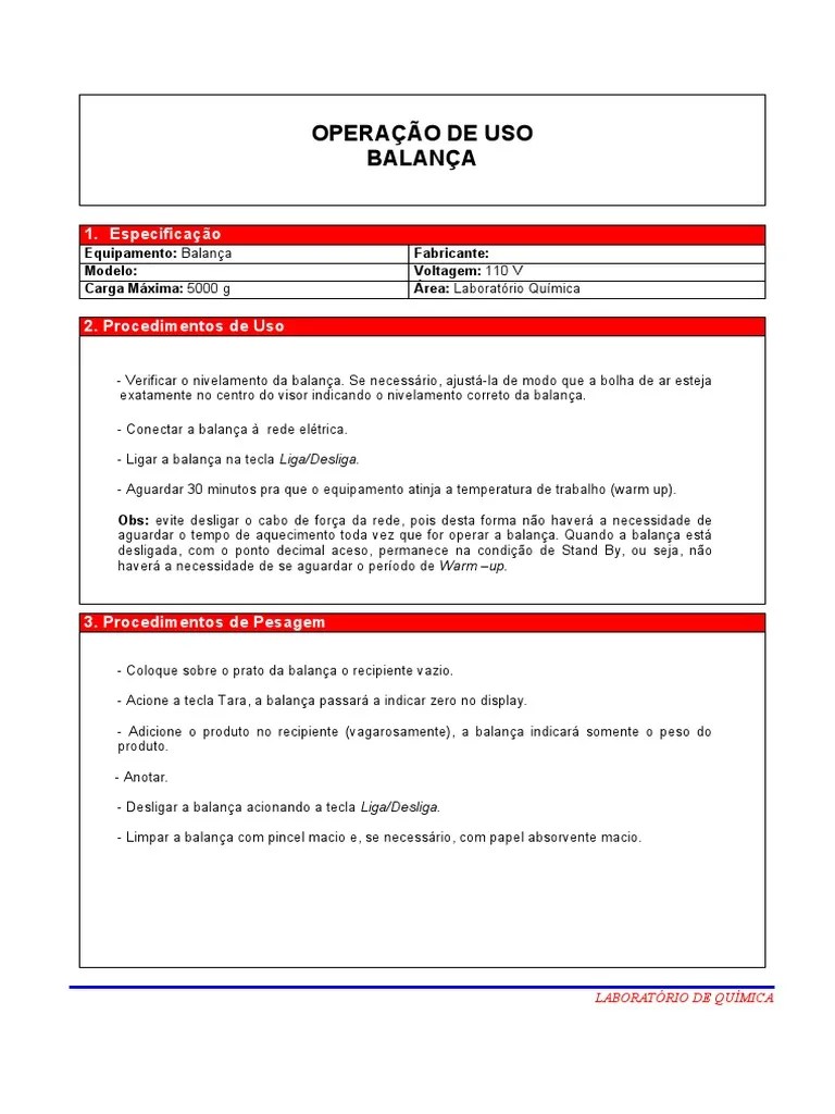 Modelo De POP Procedimento Operacional Padrao | PDF