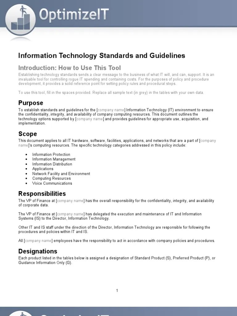 Information Technology Standards And Guidelines | PDF | Sql | Computer ...