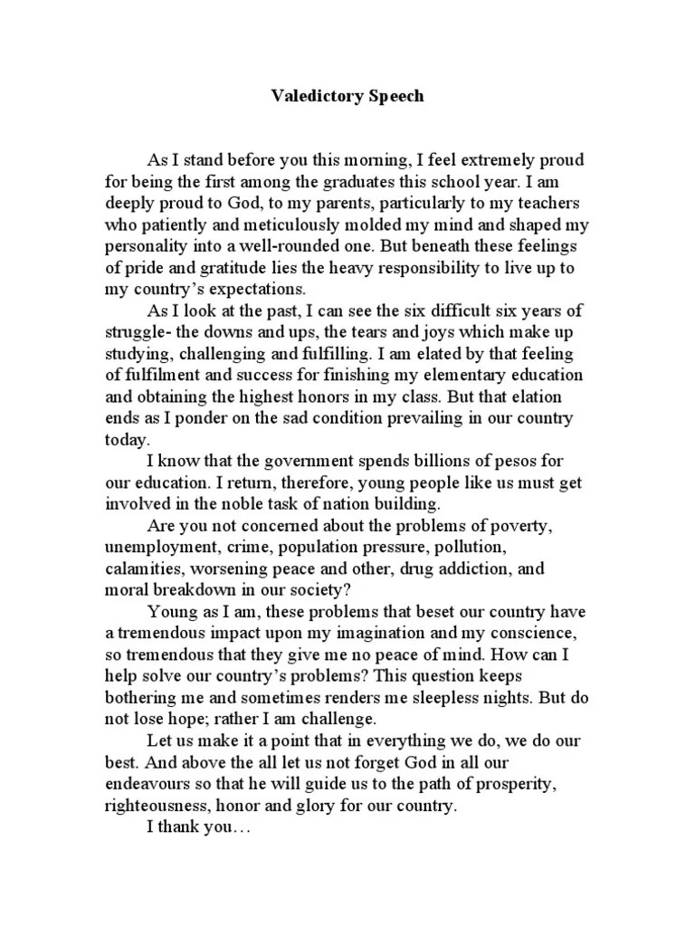 Valedictory Speech | PDF