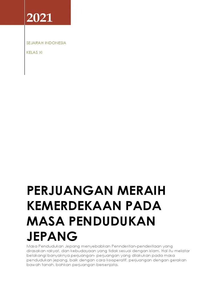 Perjuangan Meraih Kemerdekaan Pada Masa Pendudukan Jepang | PDF