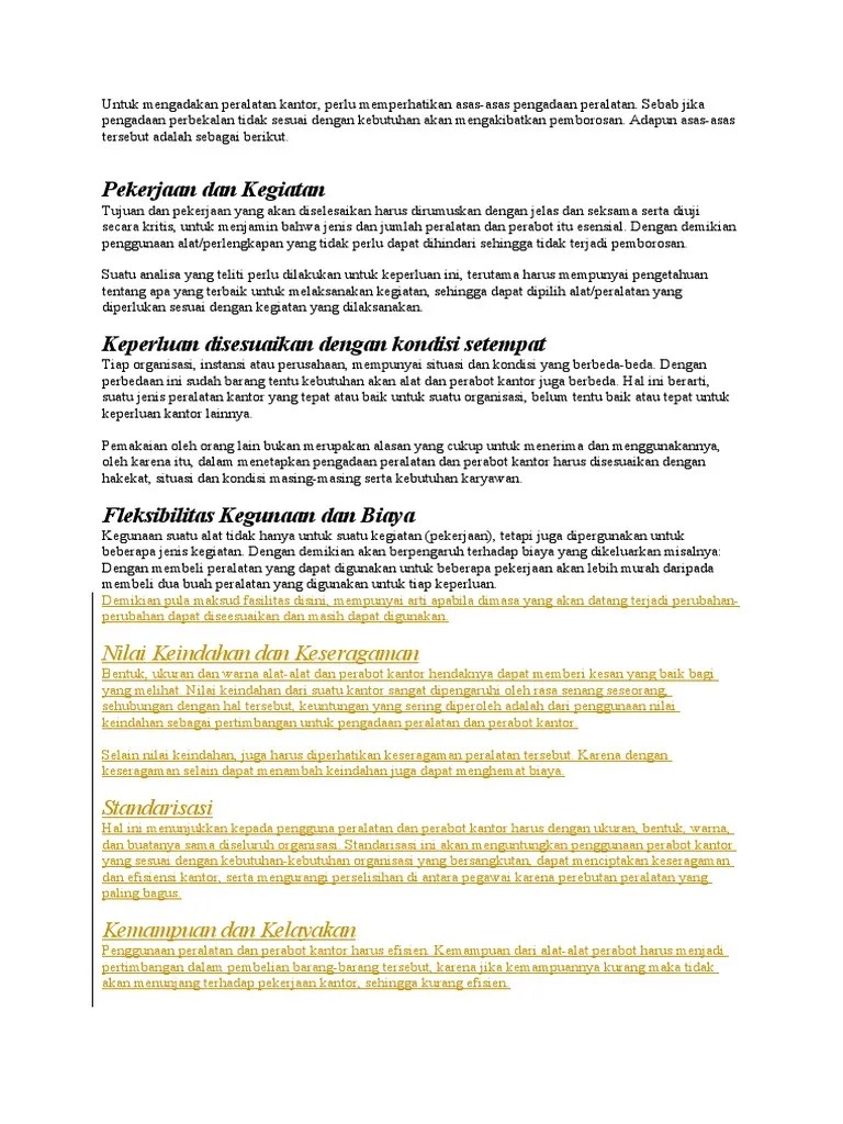 Asas Pengadaan Sarpras | PDF