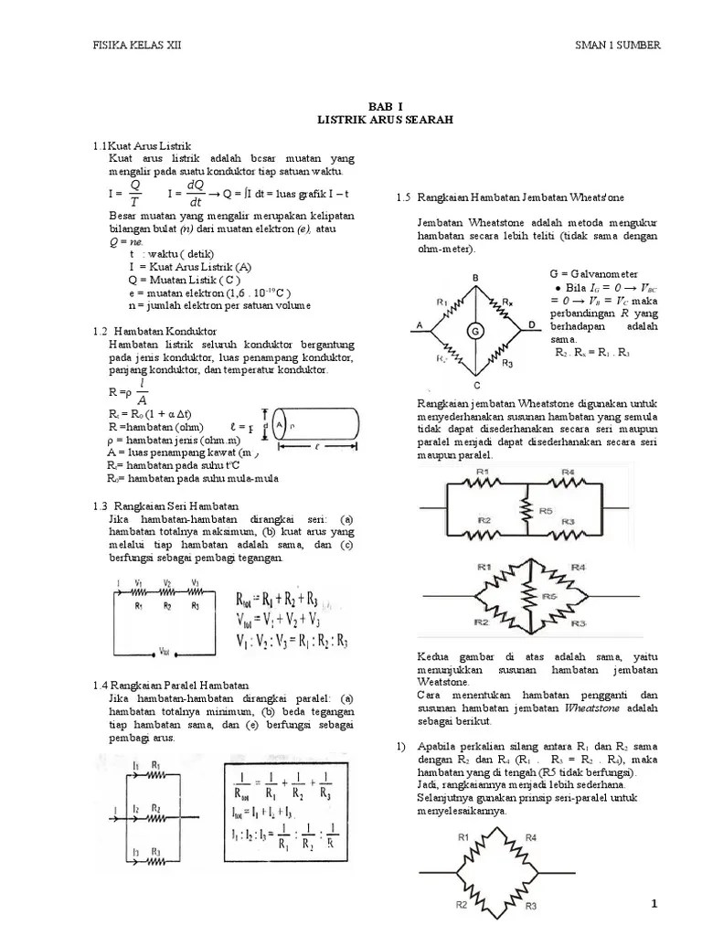 Konsep hukum kirchhoff sebenarnya merupakan rumusan. Tugas Fisika Kls Xii Arus Searah Pdf