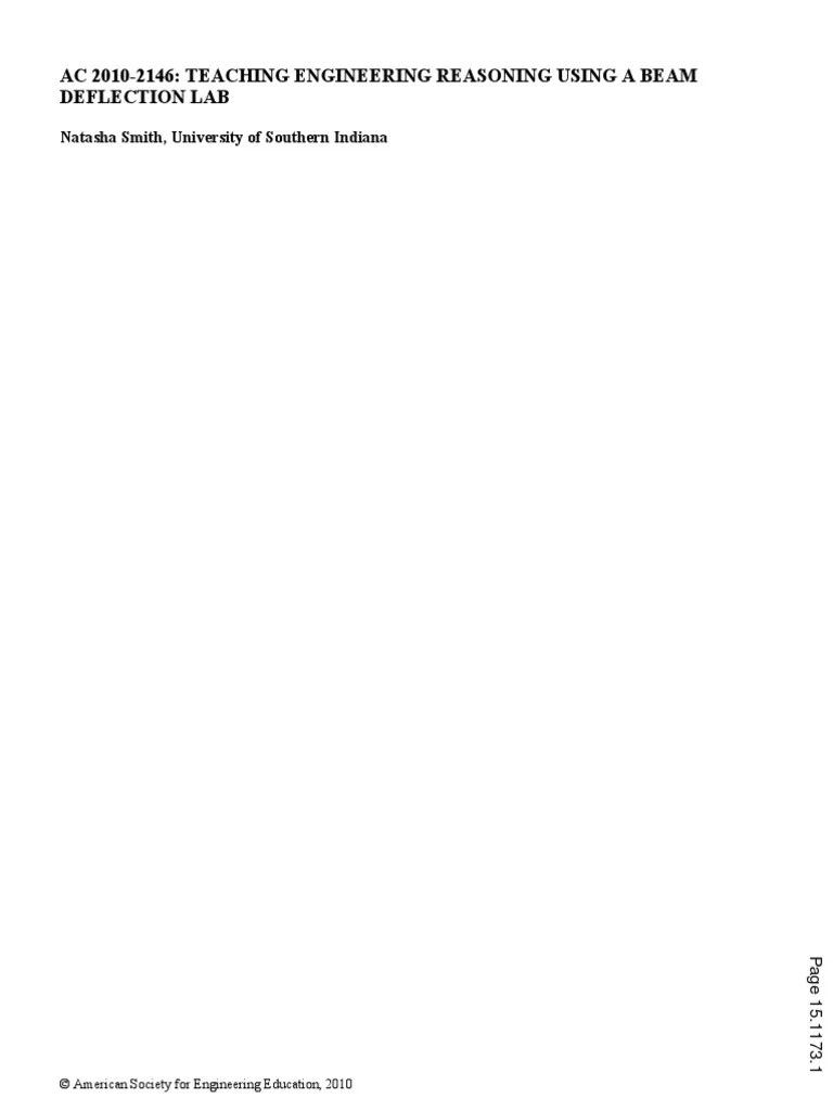 Teaching Engineering Reasoning Using A Beam Deflection Lab | PDF ...