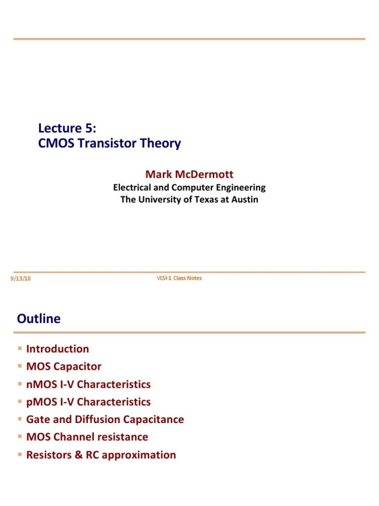 Lecture 5 - CMOS Transistor Theory | PDF | Mosfet | Field Effect Transistor