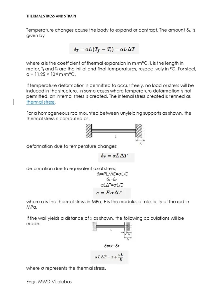 Thermal Stress And Strain | PDF