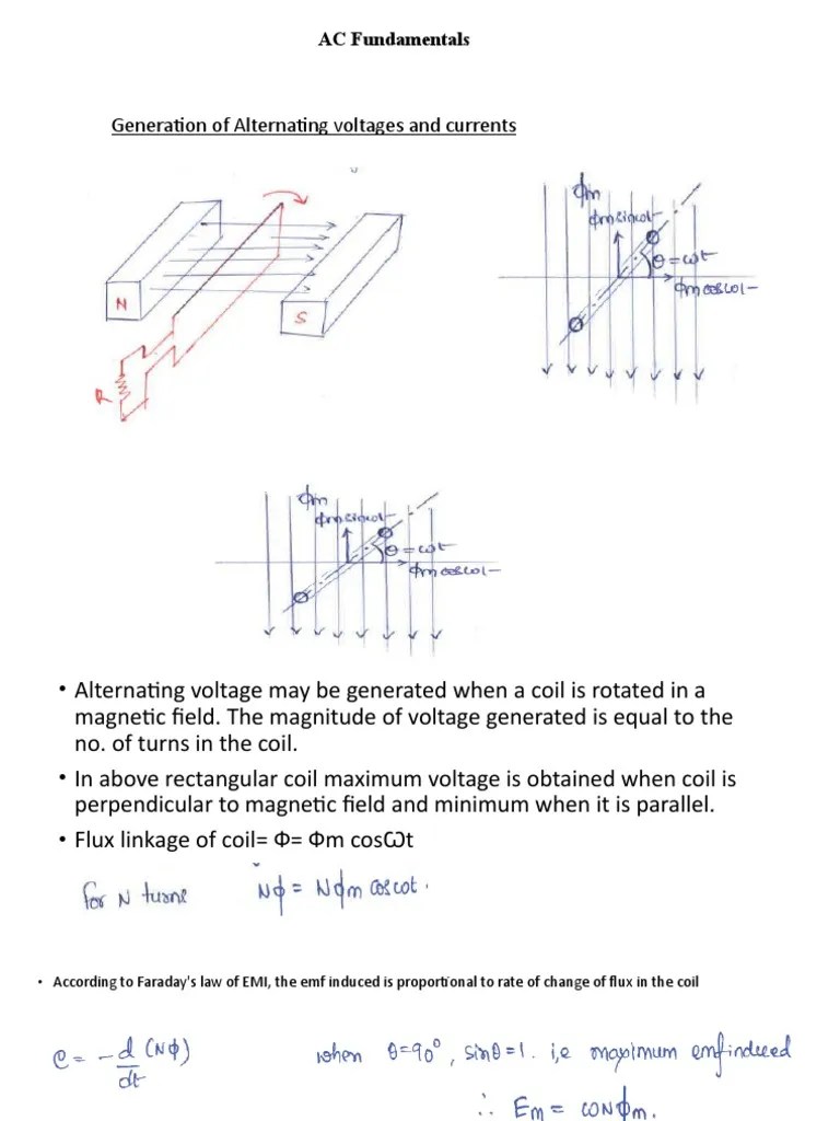 Generation Of Alternating Voltages And Currents: AC Fundamentals | PDF ...