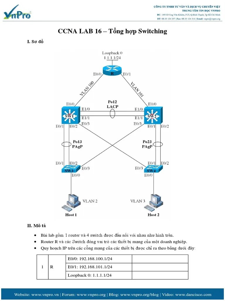 CCNA Lab 16 - T NG H P Switching | PDF