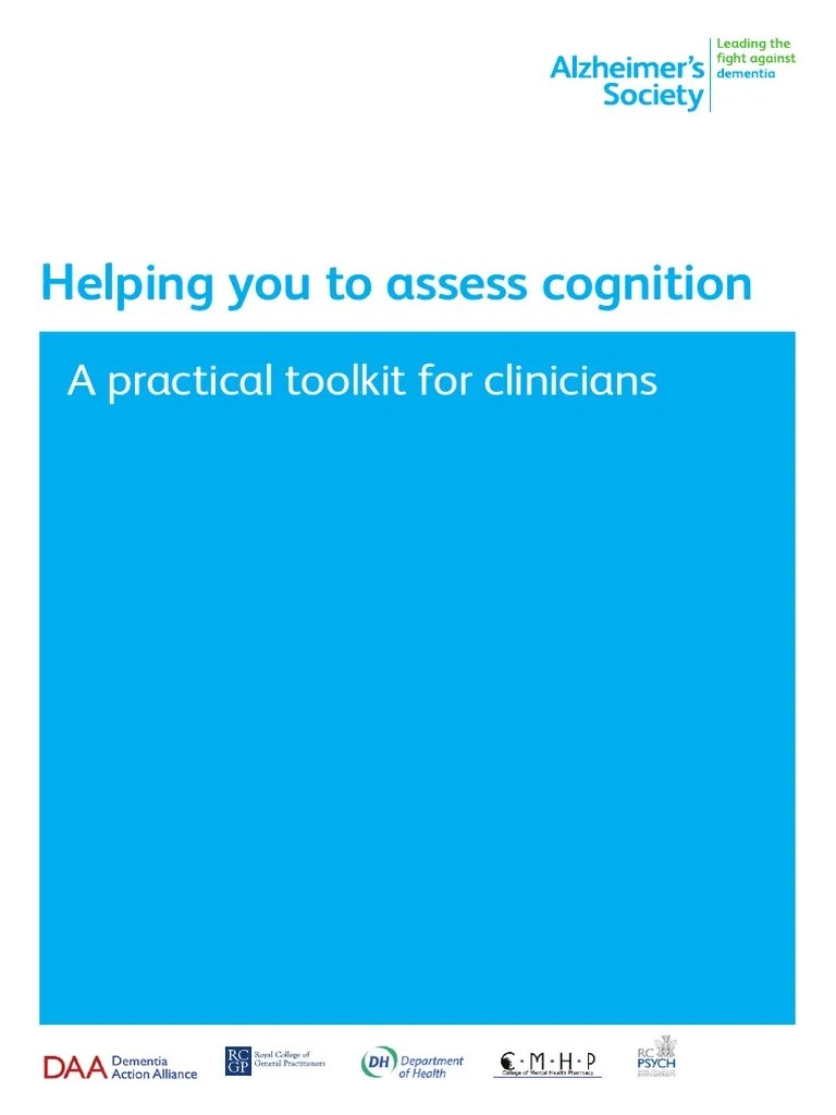 Helping You To Assess Cognition: A Practical Toolkit For Clinicians ...
