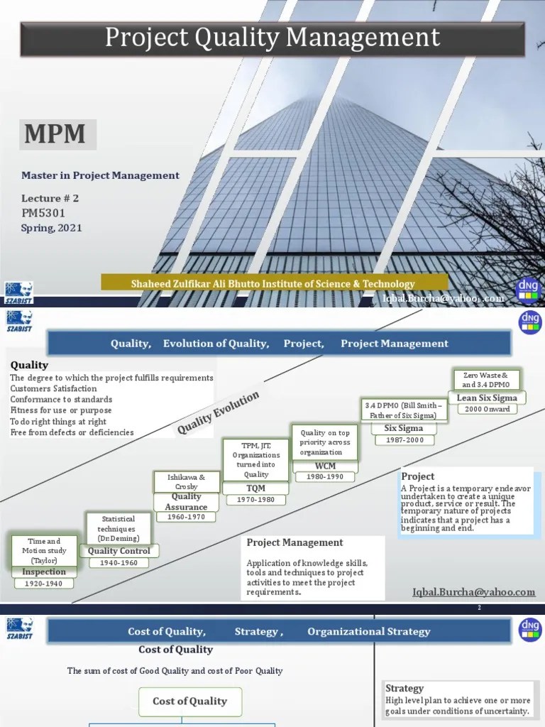 Project Quality Management (Iqbal Burcha) PDF | PDF | Six Sigma ...
