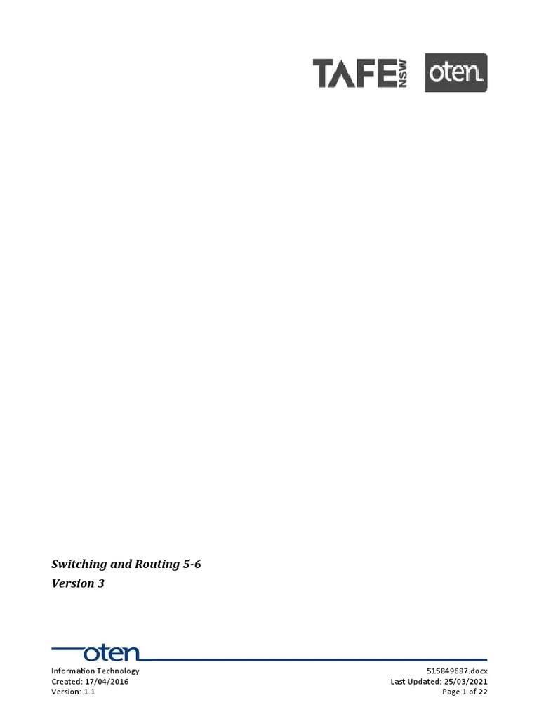 Switching And Routing 5-6 | PDF | Ip Address | I Pv6