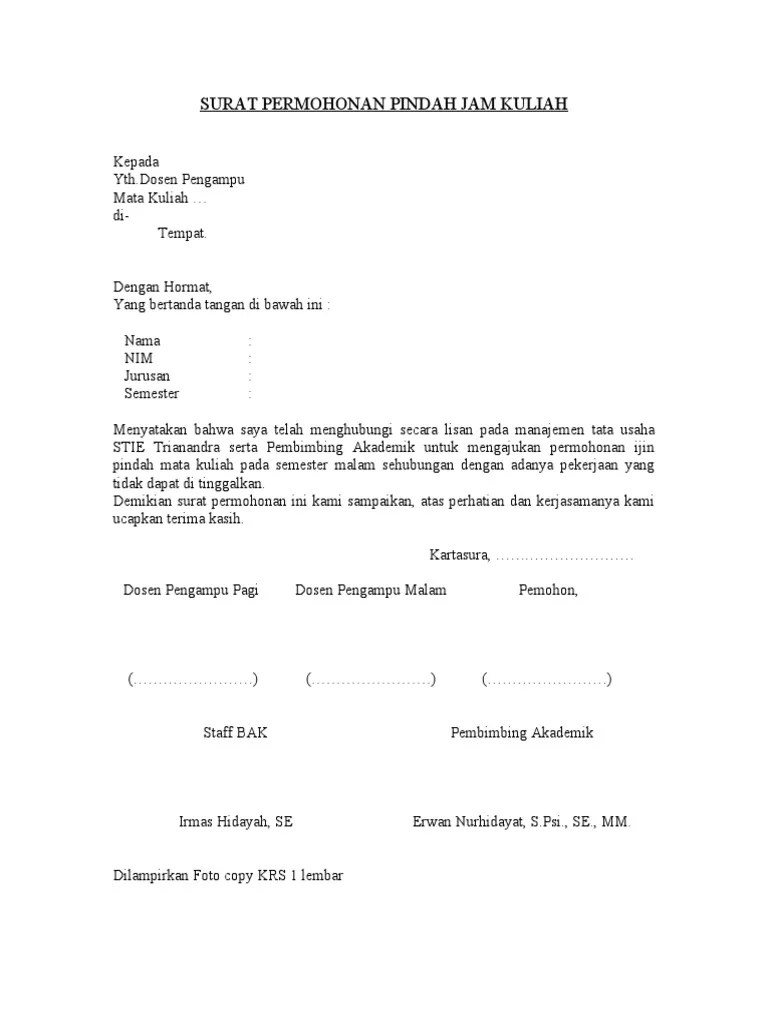 Contoh Surat Permohonan Pindah Kuliah Cute766 Contoh surat pindah kuliah 1.