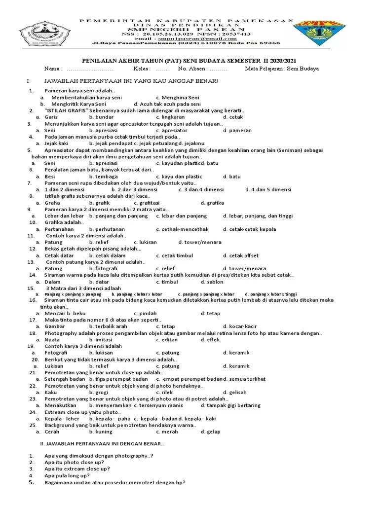 Inilah rangkuman definisi close up dari berbagai referensi seperti kamus. Pat Seni Budaya Kls 9 Sem 2