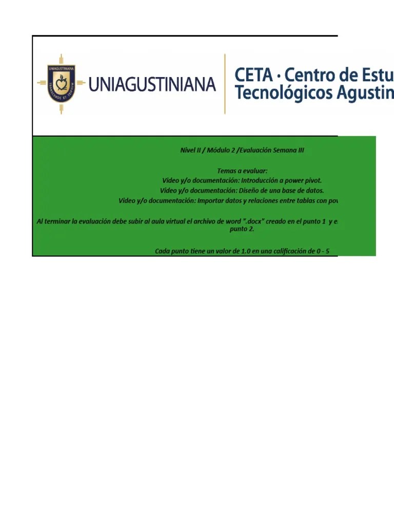 Evaluación Nivel 2 Modulo 2 Semana 3 | PDF | Tecnologías De La Información | Datos