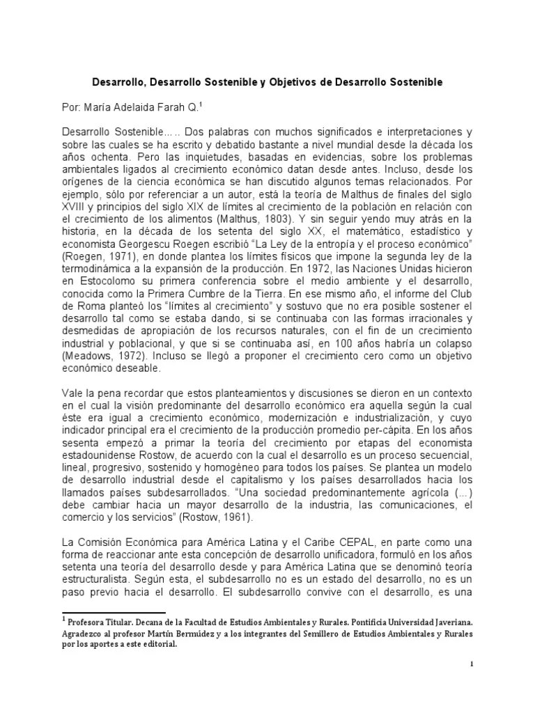 Desarrollo, Desarrollo Sostenible Y Objetivos De Desarrollo Sostenible | PDF | Desarrollo ...