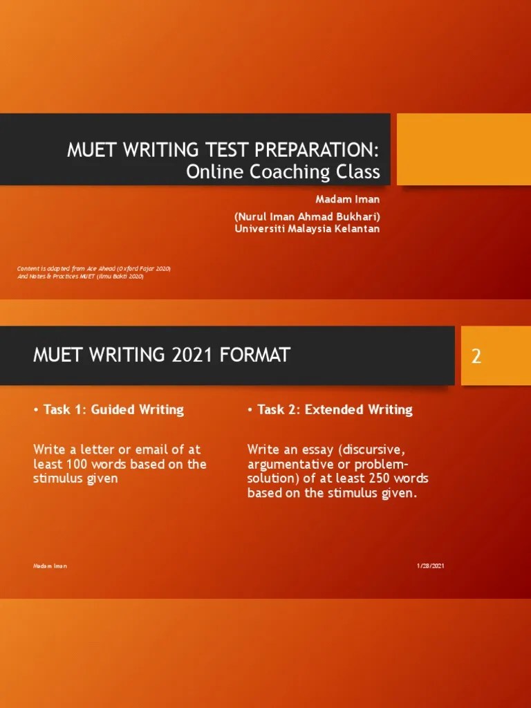 3,556 views jun 6, 2021 hi there! Muet Writing New Format 2021 Softcopy Notes Pdf Essays Question