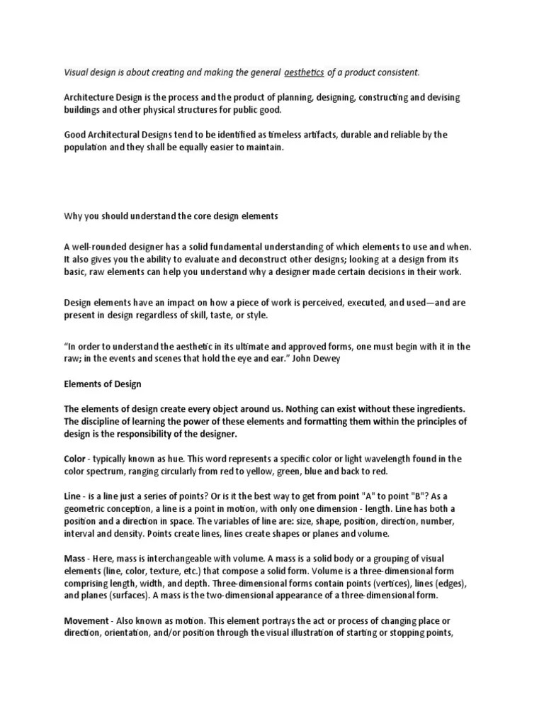 Visual Design Is About Creating And Making The General Aesthetics Of A Product Consistent | PDF ...