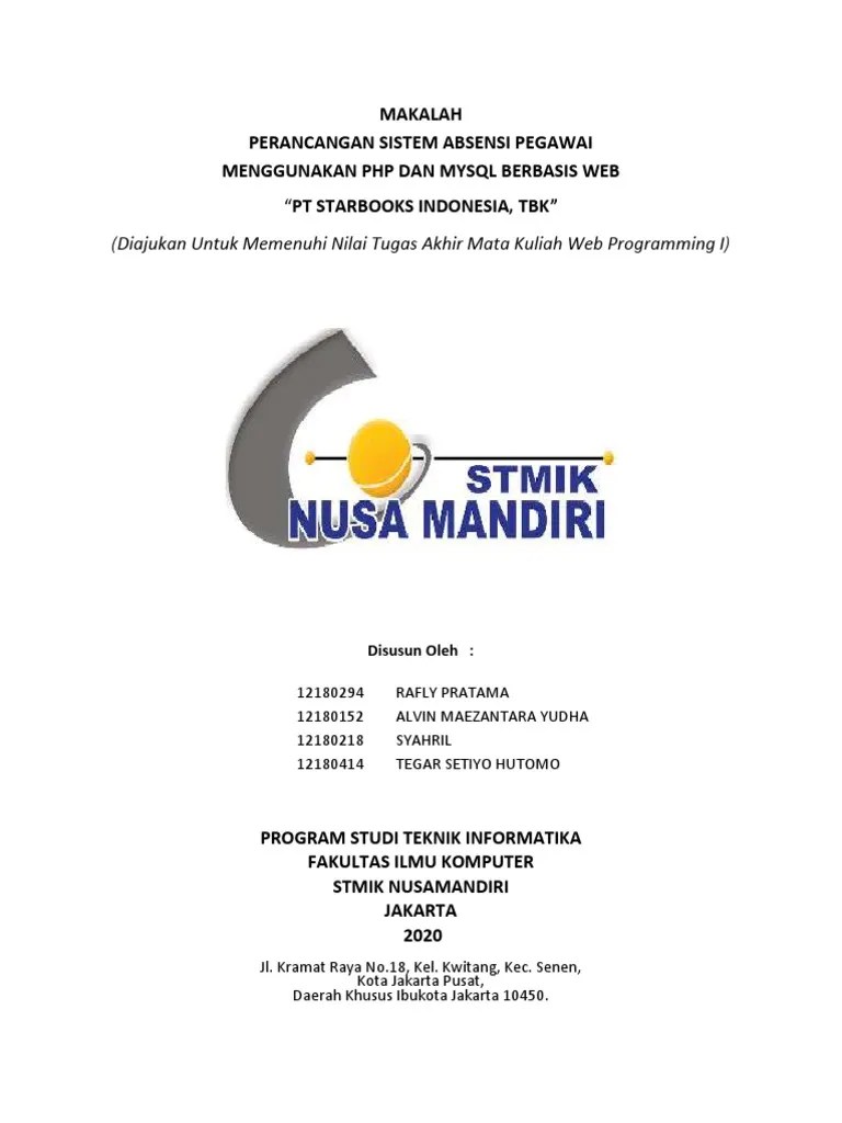 12.5A.01 - Sistem Absensi Pegawai Berbasis Web 05 | PDF | Karier & Perkembangan | Bisnis