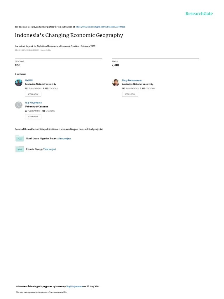 Indonesias Changing Economic Geography | PDF | Indonesia | Economic Growth