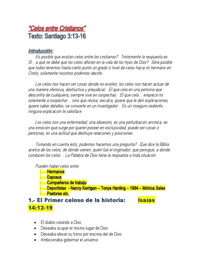 Celos Entre Cristianos | PDF | Religión Y Creencia | Biblia