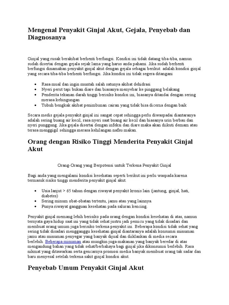 Mengenal Penyakit Ginjal | PDF