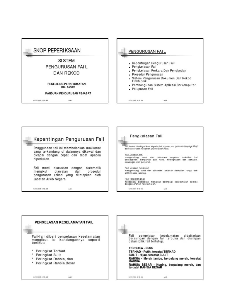 Laporan kursus pengurusan fail dan rekod. Sistem Pengurusan Fail Dan Rekod Pdf