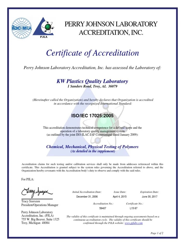 Laboratory Quality Management Certificate | Download Free PDF | Strength Of Materials | Chemical ...