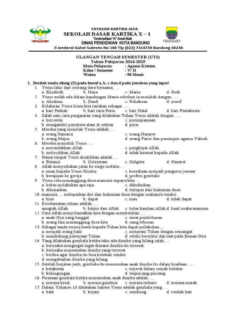 Makanya tidak heran sering orang farisi disamakan dengan para pemungut cukai, . Uts Smster 2 Agama Kristen 2 6 2014 2015 Pdf